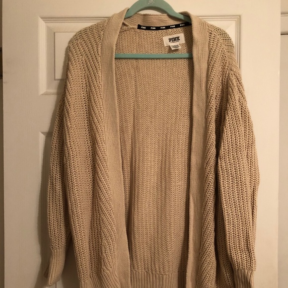 New Pink Victoria’s Secret Latte Knit Cardigan - Picture 1 of 4